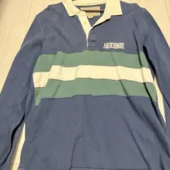 ABERCROMBIE ストライプ 長袖ポロシャツ
