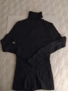 UNIQLO ユニクロ メリノリブタートルネックセーター　ダークグレー M