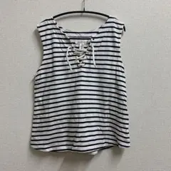 H&M ボーダートップス M シンプル セレクト インポート タンクトップのサムネイル