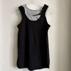 n'Or オシャレウォーカー タンクトップ ブラック ノースリーブ 黒