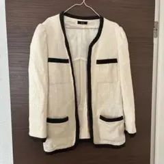 DURAS Ambient ノーカラージャケット アイボリー・ブラック