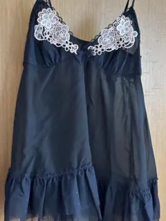 花柄刺繍 キャミソール ブラック Mサイズのサムネイル