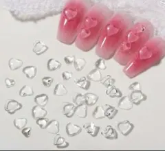クリア ハート ♡ネイルパーツ