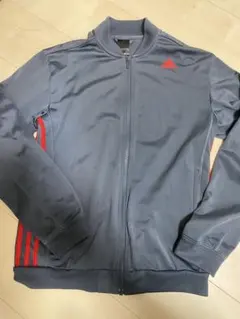 【美品】adidas ジャージ ジャケット グレー レッド