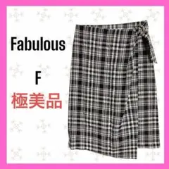 [Fabulous Angela] チェック　ラップスカート　ミモレ丈スカート