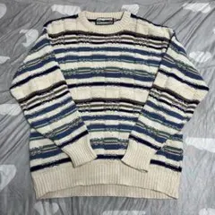 美品 SHENANDOAH XL 3Dニット コットンニットセーター USA製