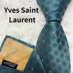 イヴサンローラン YSL ネクタイ シルク ペイズリー グリーン N1343