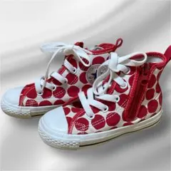 コンバース オールスター 赤白 水玉 ジッパー付き　キッズシューズ　16㎝