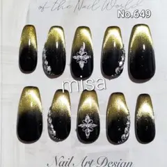 オーダー　マグネットネイル　ビジュー　ネイルチップ ジェルネイル　カラー変更無料