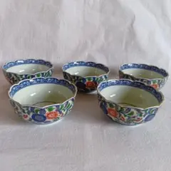 【未使用】有田焼 小鉢 小鉢揃5客セット 青 胡窯 木箱入り