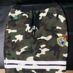 パーリーゲイツ　カモフラ　ワッペン　スカート　スウェット　裏起毛　ロゴ