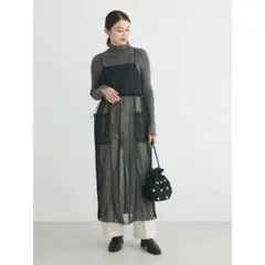 ELENCARE DUE チュールドロストキャミワンピ （ブラック）