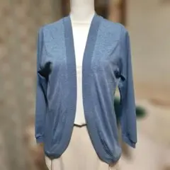 ★新品未使用タグ無 くすみブルーカーデ ブルー系 春秋カーデ羽織カーデ冷房除け