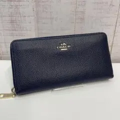 COACH ネイビー レザー 長財布