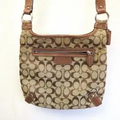 コーチ ショルダー バッグ シグネチャー サコッシュ 茶