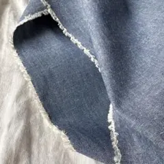 綿麻コットンリネン生地 ダンガリー系シャンブレー★ブルー系ヴィンテージライク