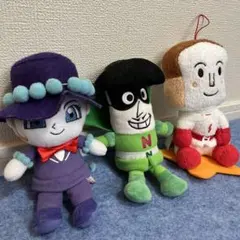 【アンパンマン】しらたまさん・ナガネギマン・しょくぱんまん　ぬいぐるみセット