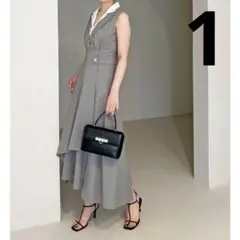 snidel レイヤードカラーワンピース グレー 1 量産 人気 清楚系 モード