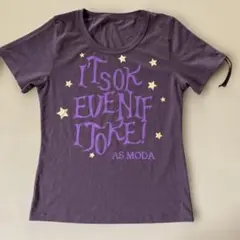 美品　AS MODA プリントTシャツ パープルのサムネイル
