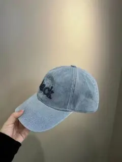 ライトブルー 刺繍ロゴ ベースボールキャップ