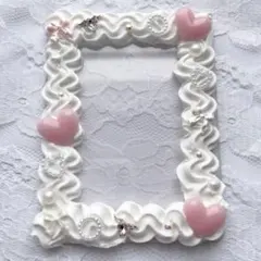 トレカケース　ホイップデコ　ハート　リボン 羽　ピンク　ホワイト　量産型　量産系