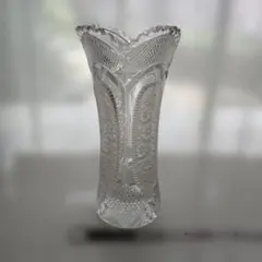 花瓶 ブルー 切子 硝子 ガラス フラワーベース - メルカリ