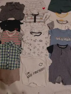 ロンパース・カバーオールセット　60~70 男の子　夏　半袖　ロンパース　14点