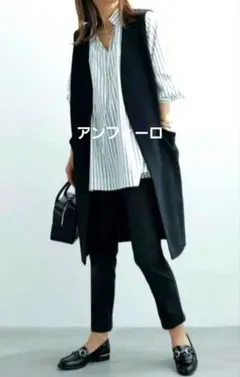 コ*マ様 美品【アンフィーロ 】BEAUTY MOVE ロングジレ セレモニー黒