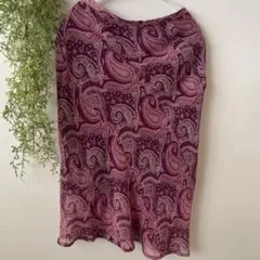 【美品】紫系ペイズリー柄タイトスカートのサムネイル