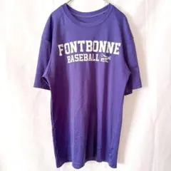 フォントボーン Tシャツ クルーネック カレッジロゴ L 紫 スポーツ