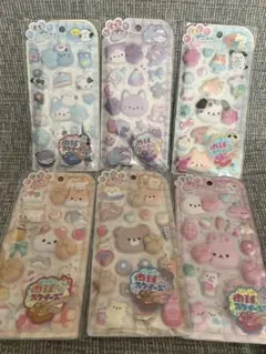 【正規品】もちプニューステッカー 肉球スクイーズ ぷにぷに 6枚セット