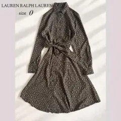 HERMES エルメス ロングシャツワンピース 乗馬柄 ネイビー リボン