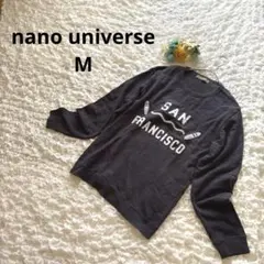 ナノユニバース　ロゴ刺繍　スウェット　トレーナー　レディース　チャコールグレー