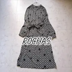 極美品　レリアン　ロシャスプルミエール　洗える総柄ワンピース　ベルト　ストレッチ