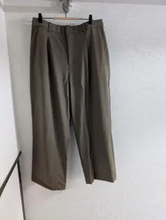 ユニクロ　タックワイドパンツ XXL（レディース） オリーブ