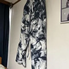 SWD クラック柄 スウェット ジョガーパンツ ブラック×ホワイト サイズ 