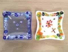 【新品】ベネチアンガラスの小皿(2枚)