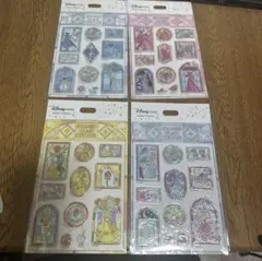 ディズニーストア　プリンセス　ステンドグラス風　シール　ステッカー　セット