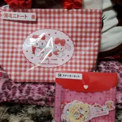 本日限定 SALE サンリオ ミニトート 赤 & ステッカーセット