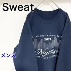 YBI47【US輸入】スウェット【メンズM相当】長袖　ネイビー