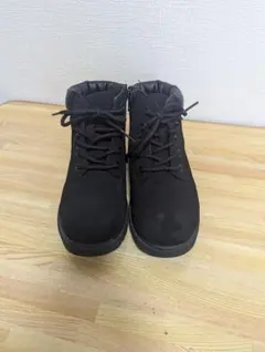 ブラック スエード風 ブーツ ジッパー付き