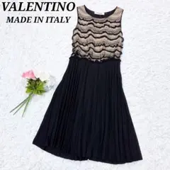 VALENTINO レース リボン イエロー ボルドー ワンピース M~Lサイズ