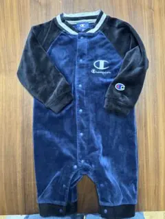 Champion フリースロンパース ネイビー/ブラック
