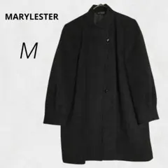 アンゴラ毛✨MARYLESTER 上質コート スタンドカラー 黒【M】b1158のサムネイル