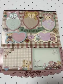 スウィートダッフィー　付箋セット　シェリーメイ　ジェラトーニ　ダッフィー　ふせん