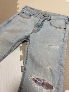 Lee × Hide and Seek〗クラッシュ加工 方赤耳 レザーパッチ - メルカリ