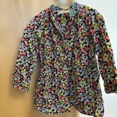 秋服に！グローバルワーク　前開き花柄ベロアワンピース