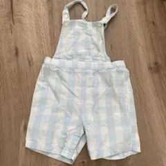 Petit Bateau 水色ストライプオーバーオール 86cm