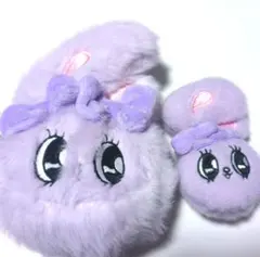 エスターバニー　フェイスミニポーチ　フェイスマスコット　むらさき