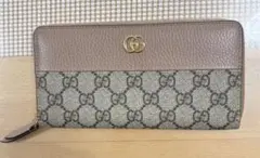 美品　GUCCI GGマーモント ラウンドファスナー 長財布　ピンク　グッチのサムネイル